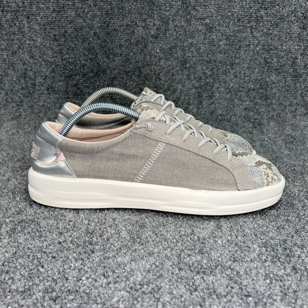 Hey Dude Karina Shoes Women's 11 Silver Python Comfort Casual Slip On Sneakers